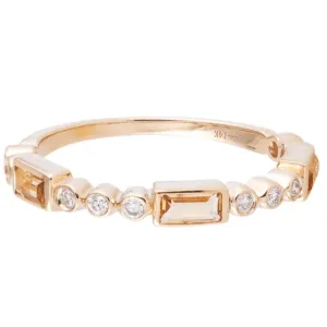 0.15ctw Diamond and Citrine Ring