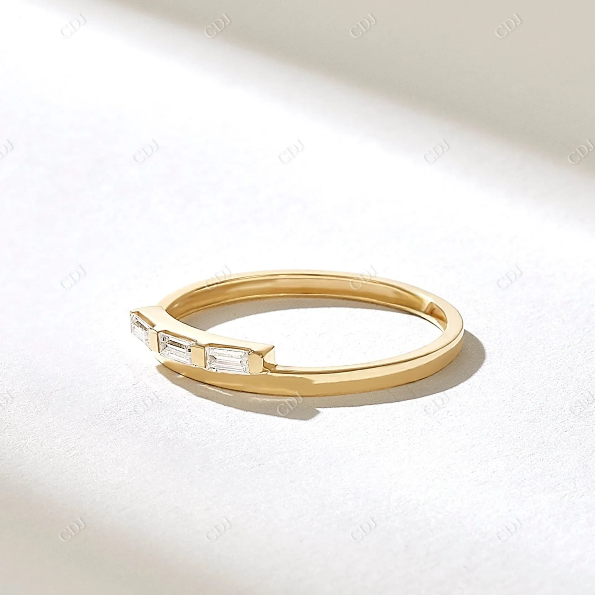 0.15CTW East West Baguette Diamond Wedding Ring