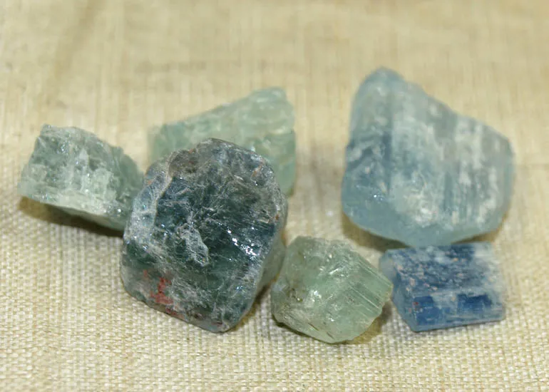 10 grams of Rough, Raw Aquamarine Crystals; Lou Zeldis Component Collection