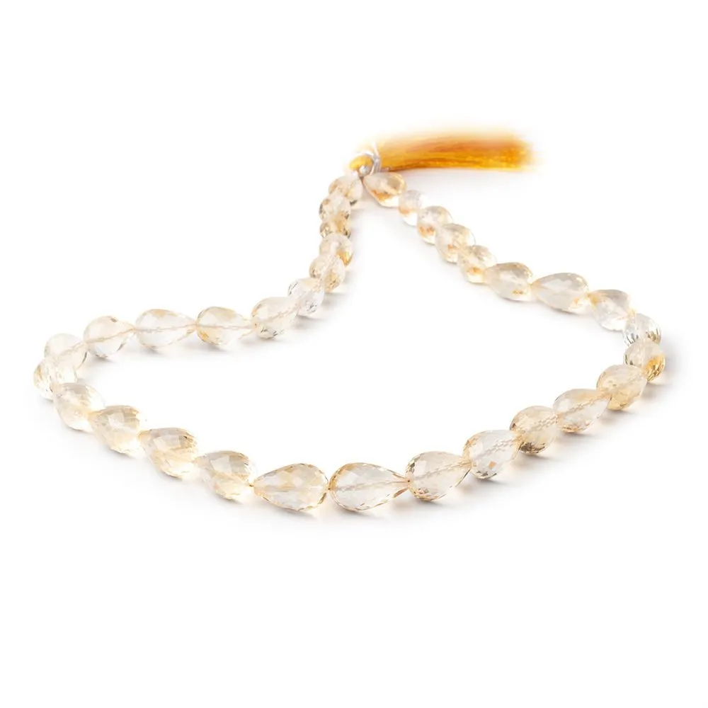 10x7-15x9mm Citrine Straight Drilled Tear Drop Beads 16 inch 32 pieces