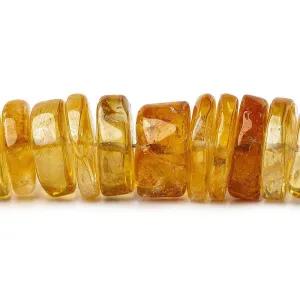 12-14mm Citrine HydroQuartz Plain Heishi & Rondelles 7.5 inch 39 beads