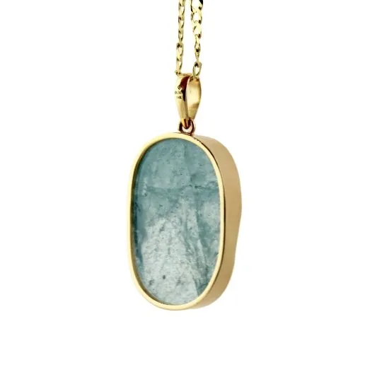 14 KT Gold Aqua Marine Pendant