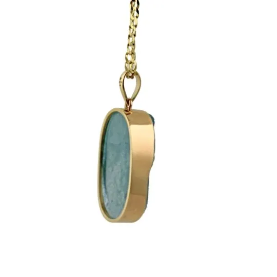 14 KT Gold Aqua Marine Pendant