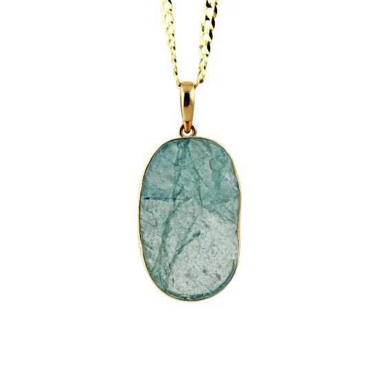14 KT Gold Aqua Marine Pendant