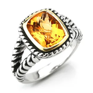 14K Gold And 925 Sterling Silver Ring in Citrine (141R114803CT)