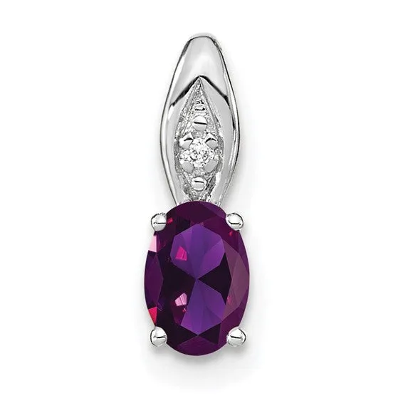 14k Gold Genuine Oval Gemstone & Diamond Pendants