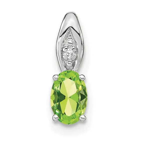 14k Gold Genuine Oval Gemstone & Diamond Pendants