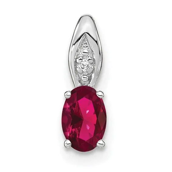 14k Gold Genuine Oval Gemstone & Diamond Pendants