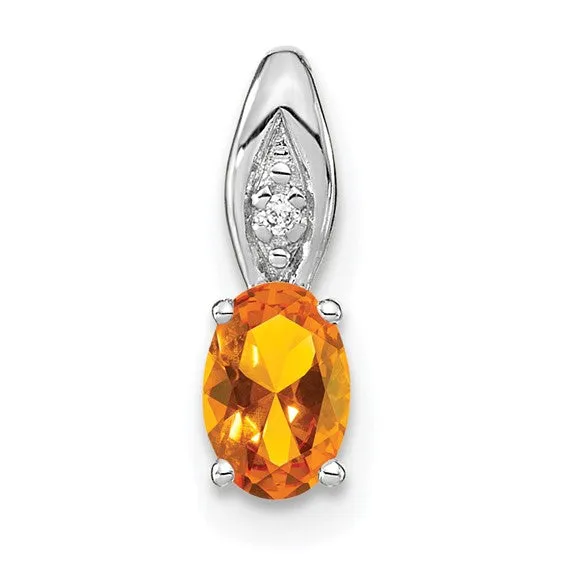 14k Gold Genuine Oval Gemstone & Diamond Pendants