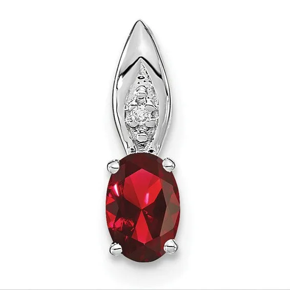 14k Gold Genuine Oval Gemstone & Diamond Pendants