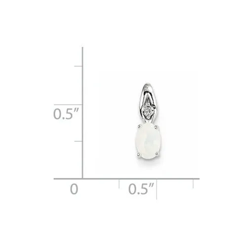 14k Gold Genuine Oval Gemstone & Diamond Pendants