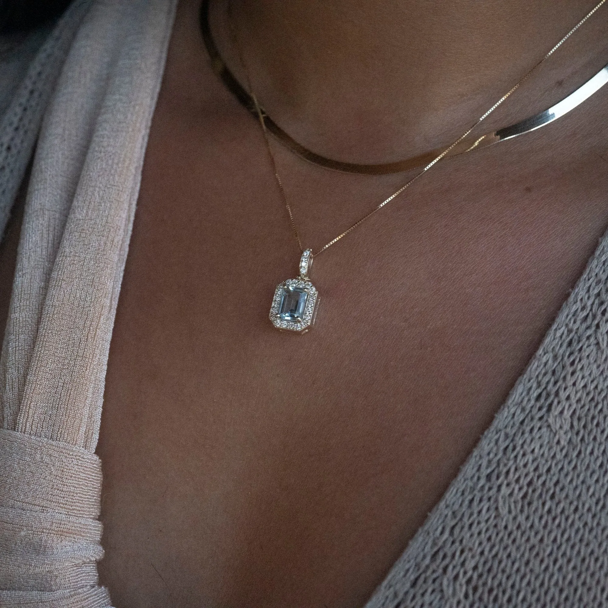14k Royale Aquamarine Necklace