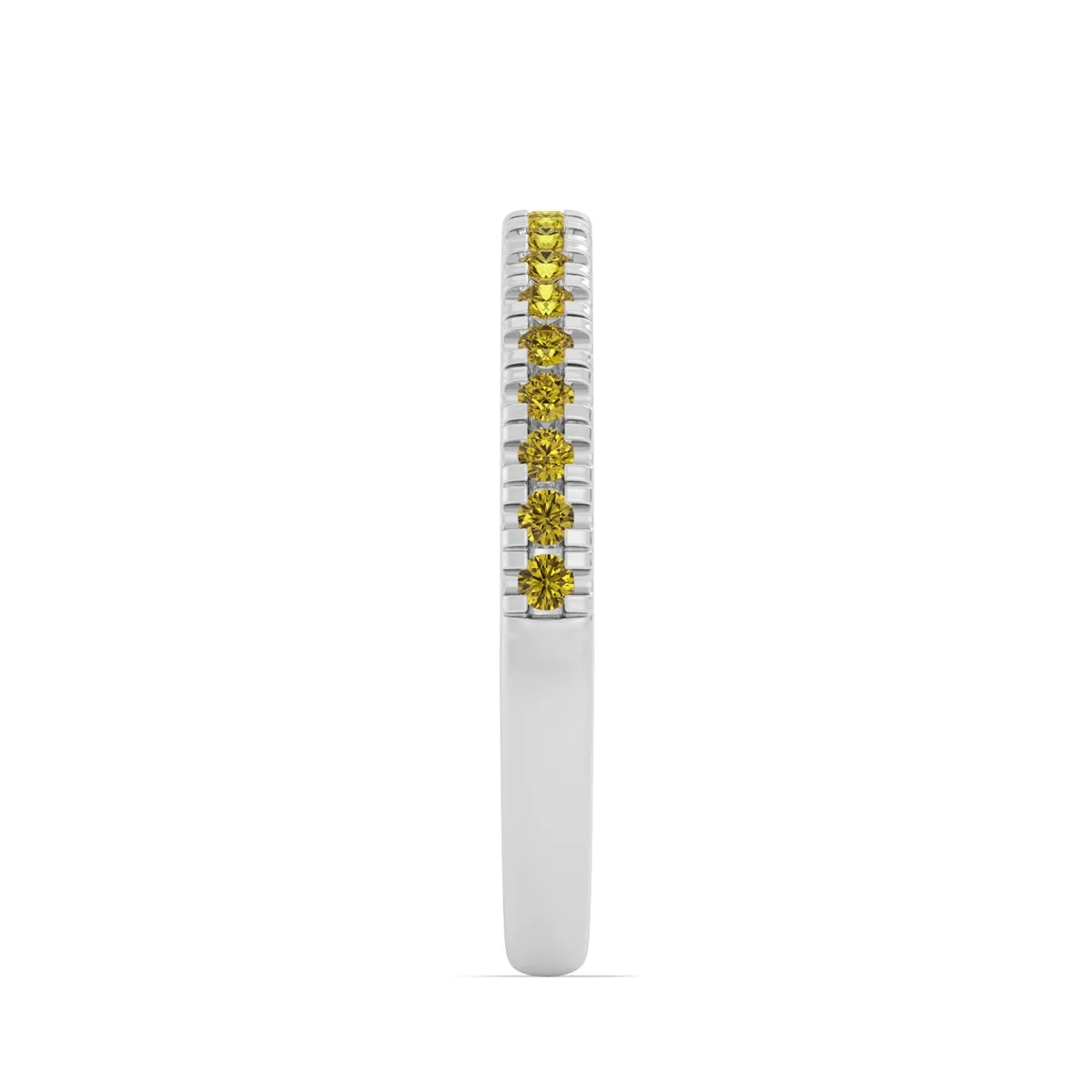 14K White Gold Citrine Band