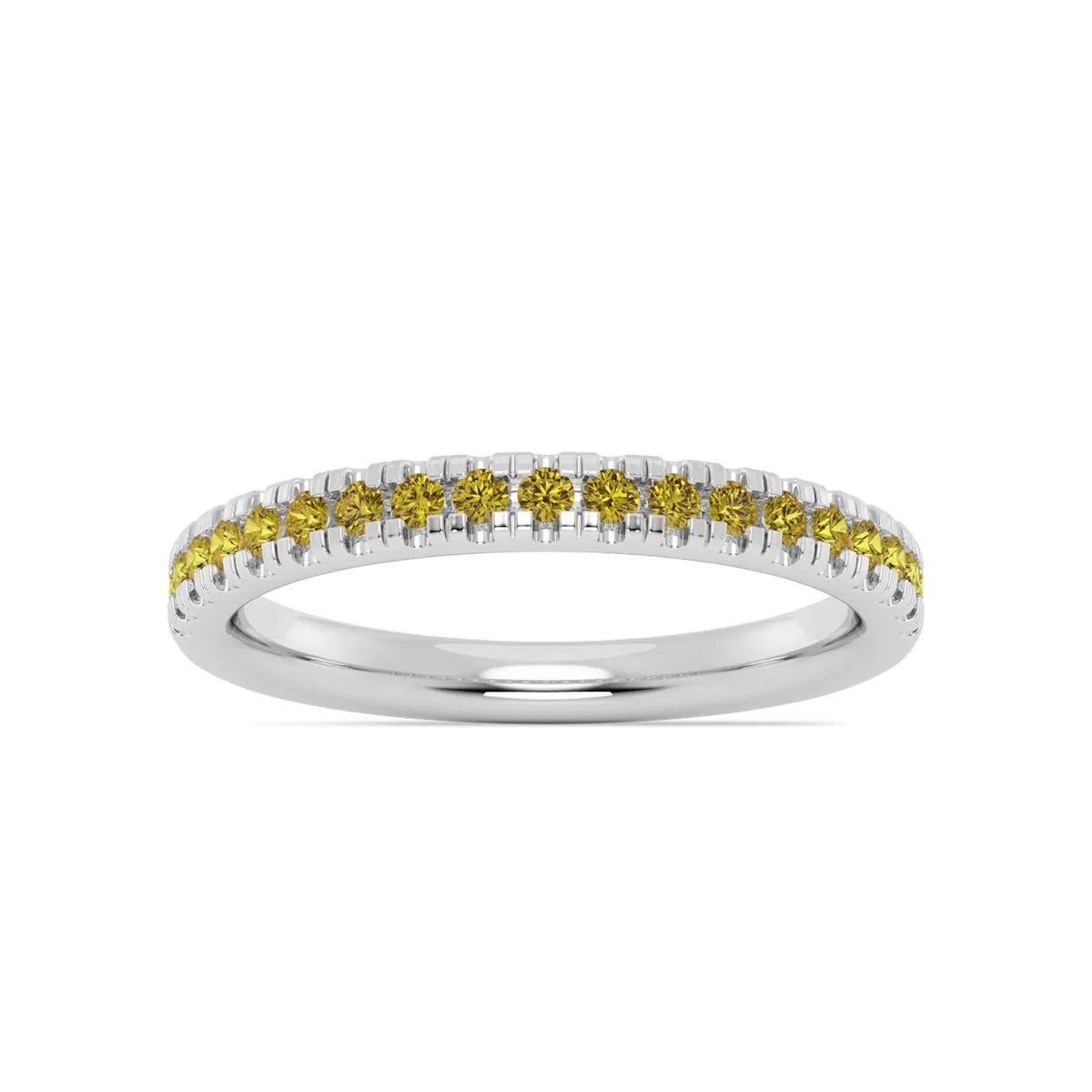 14K White Gold Citrine Band