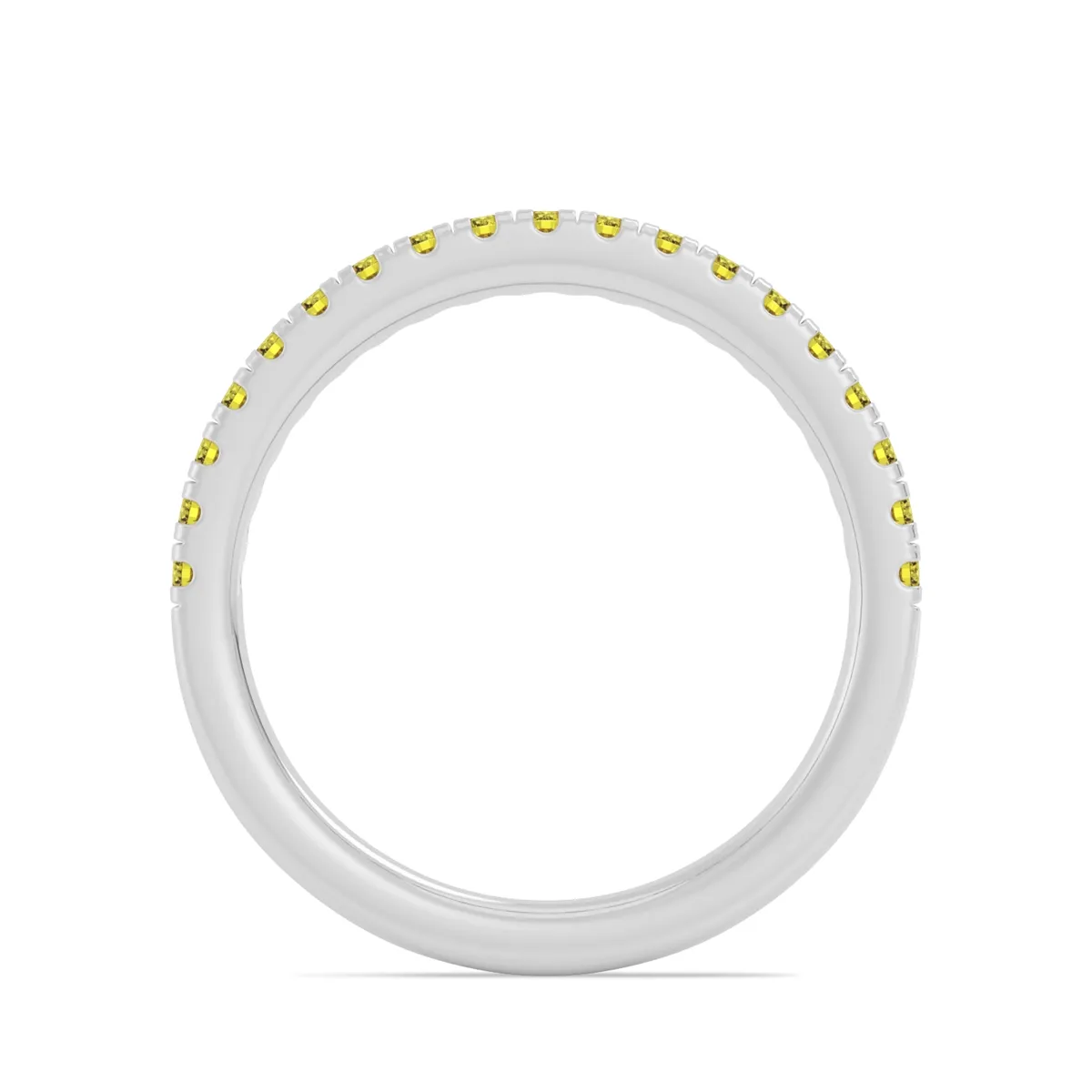 14K White Gold Citrine Band