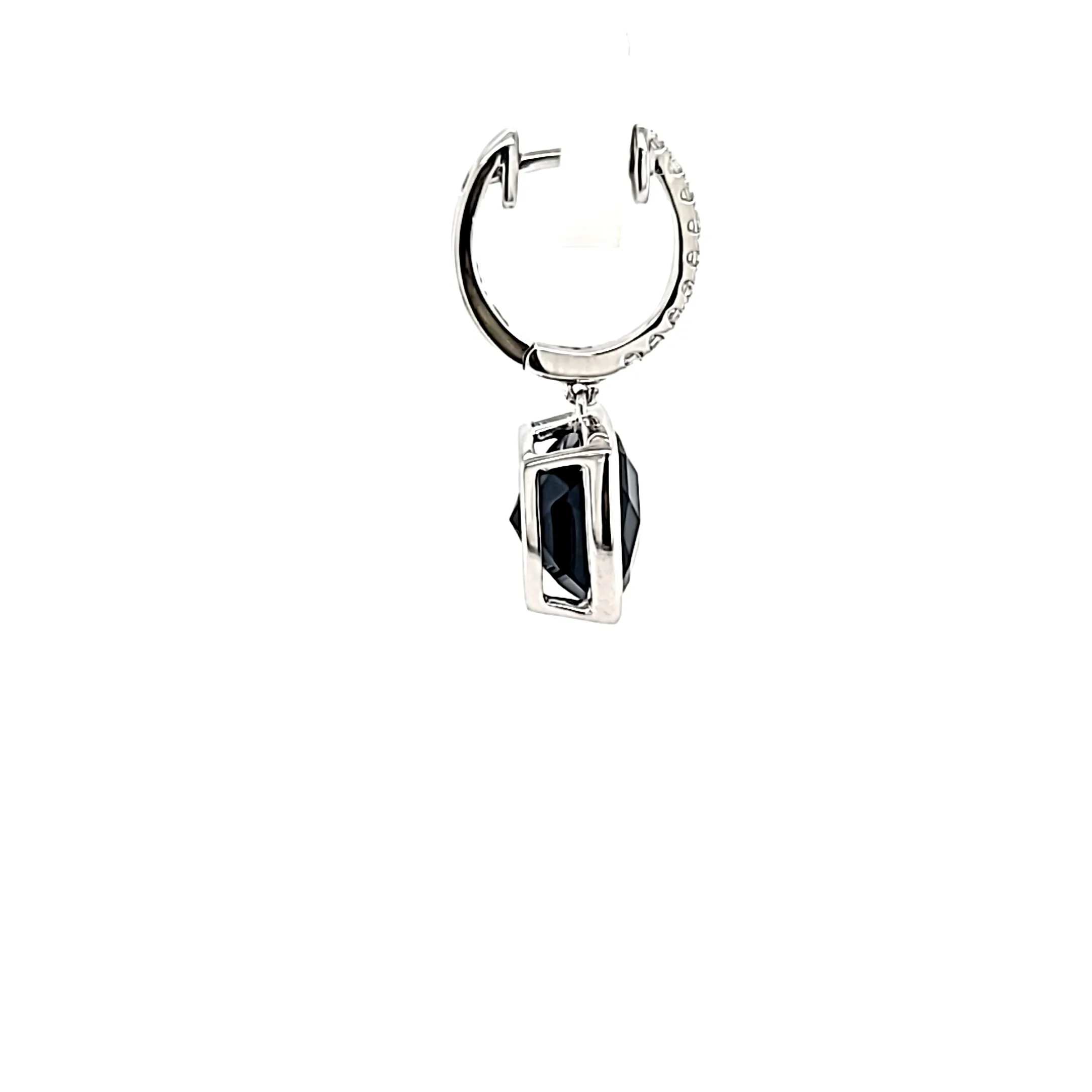 14k White Gold Onyx Dangle Earrings (I8014)