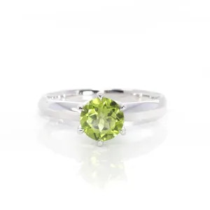 14k White Gold Peridot Ring