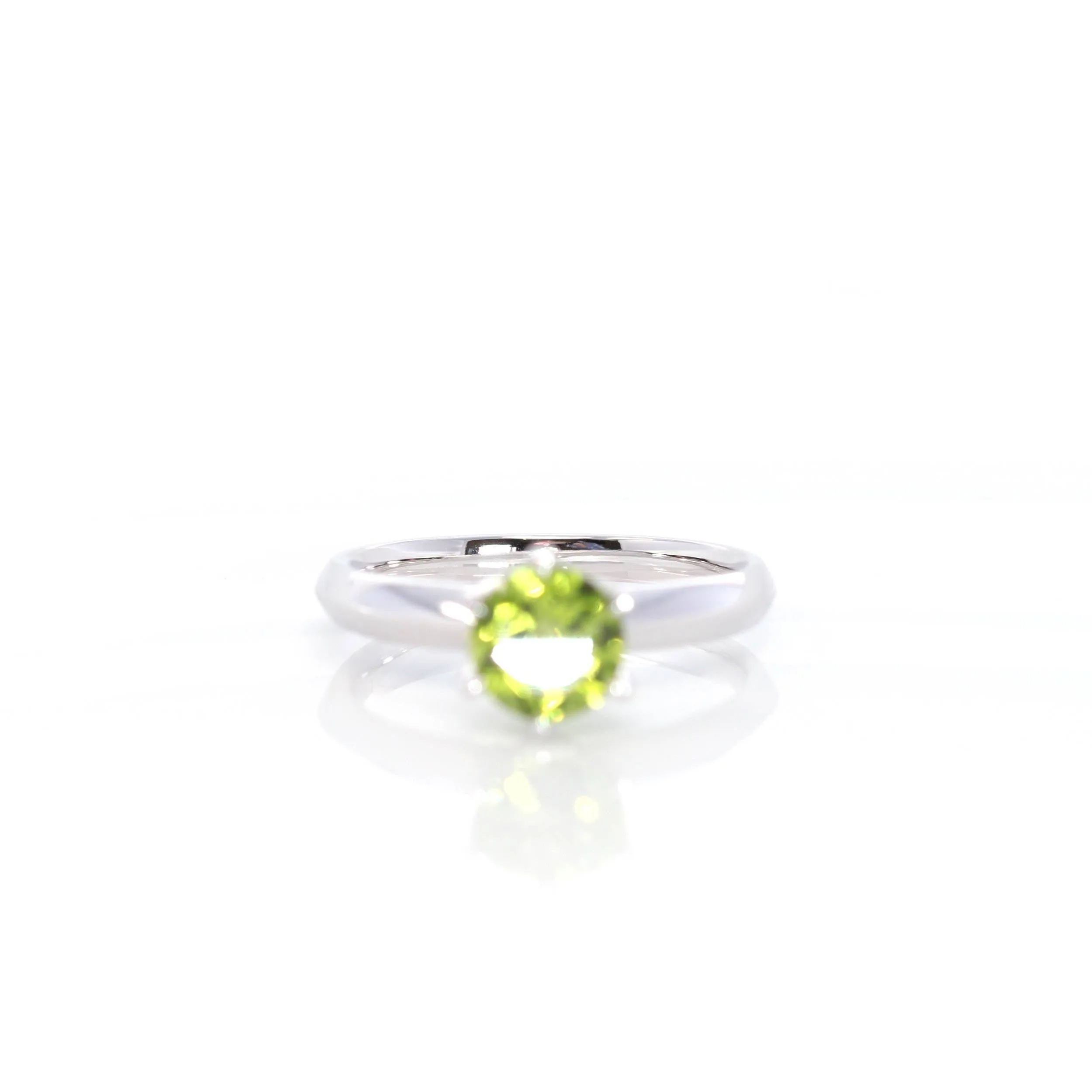 14k White Gold Peridot Ring