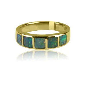 14kt Yellow Gold Opal inlay ring