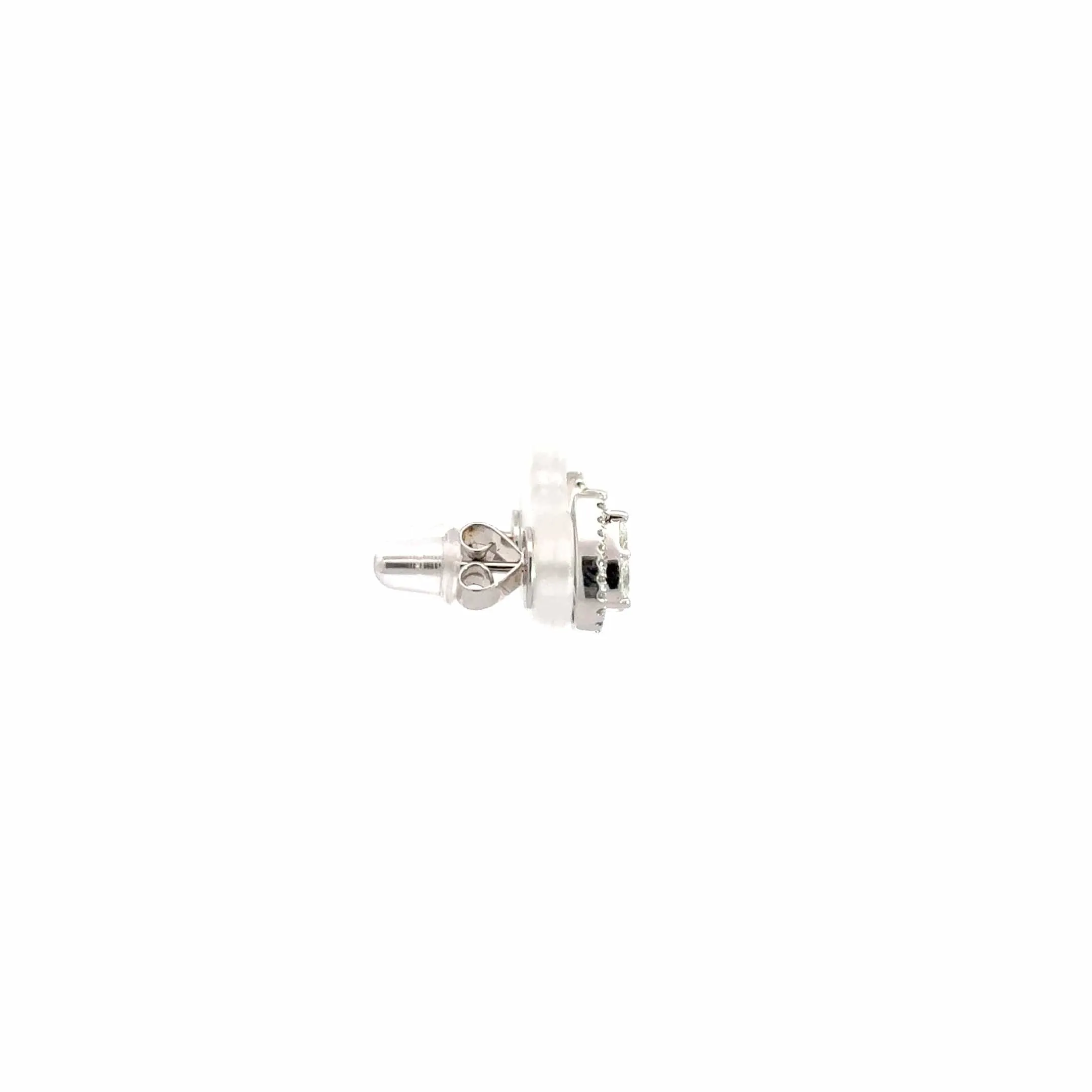 18k Classic White Gold Pear Diamond Earrings