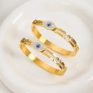 18K gold exaggerated devil’s eye diamond-set bracelet with sawtooth hollow design