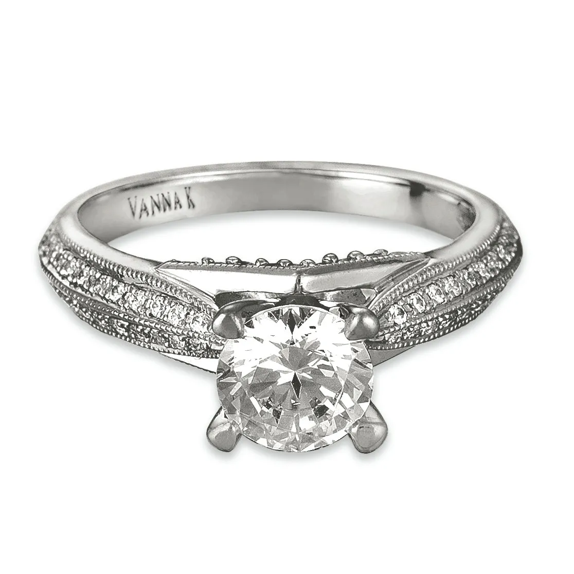 18K White Gold Diamond Engagement Ring