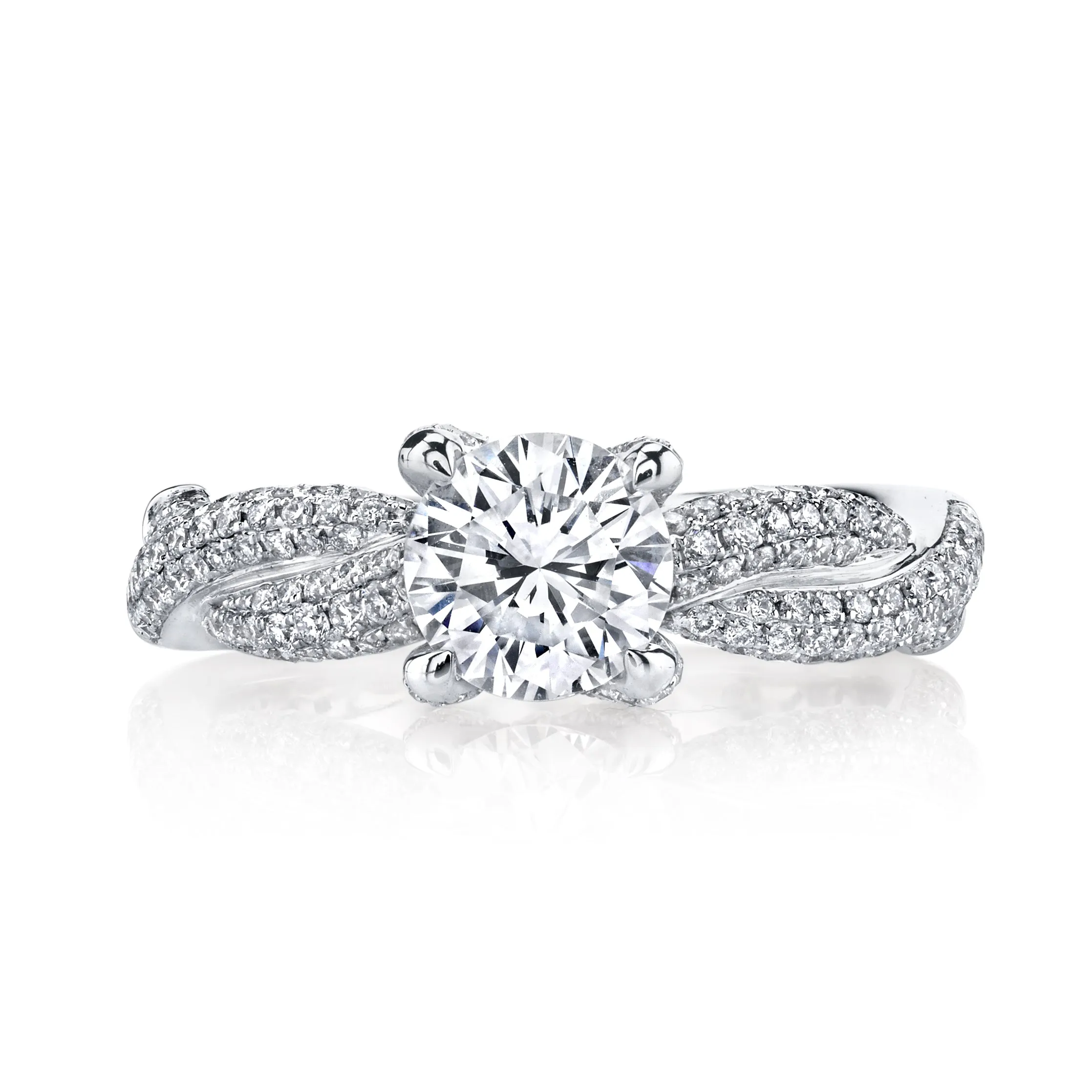 18K White Gold Diamond Engagement Ring