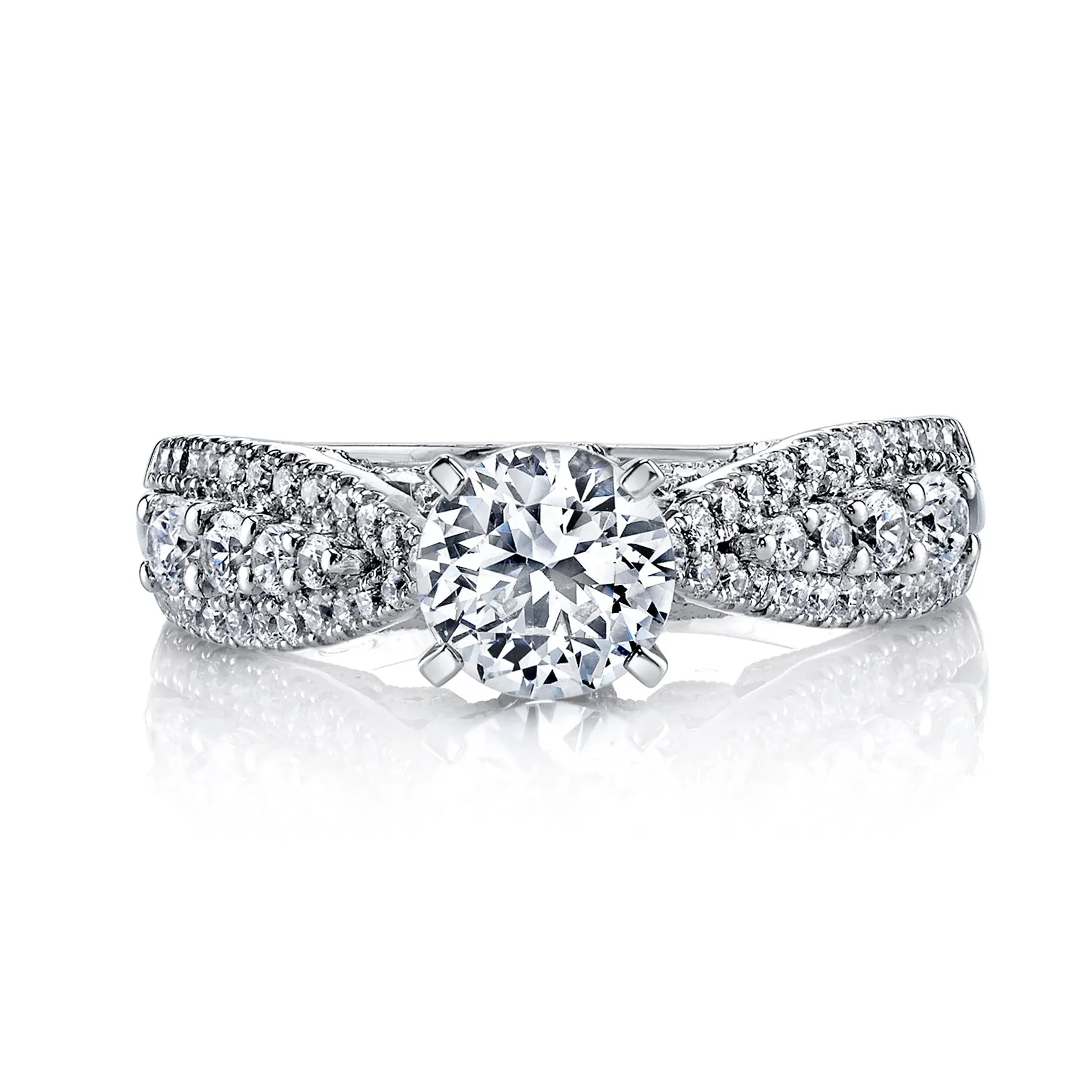 18K White Gold Diamond Engagement Ring