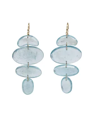 18k Yellow Gold Small Totem II Aquamarine Earrings