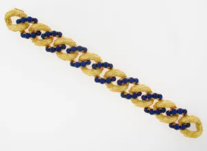 18K-YG LAPIS LAZULI BEAD BRACELET