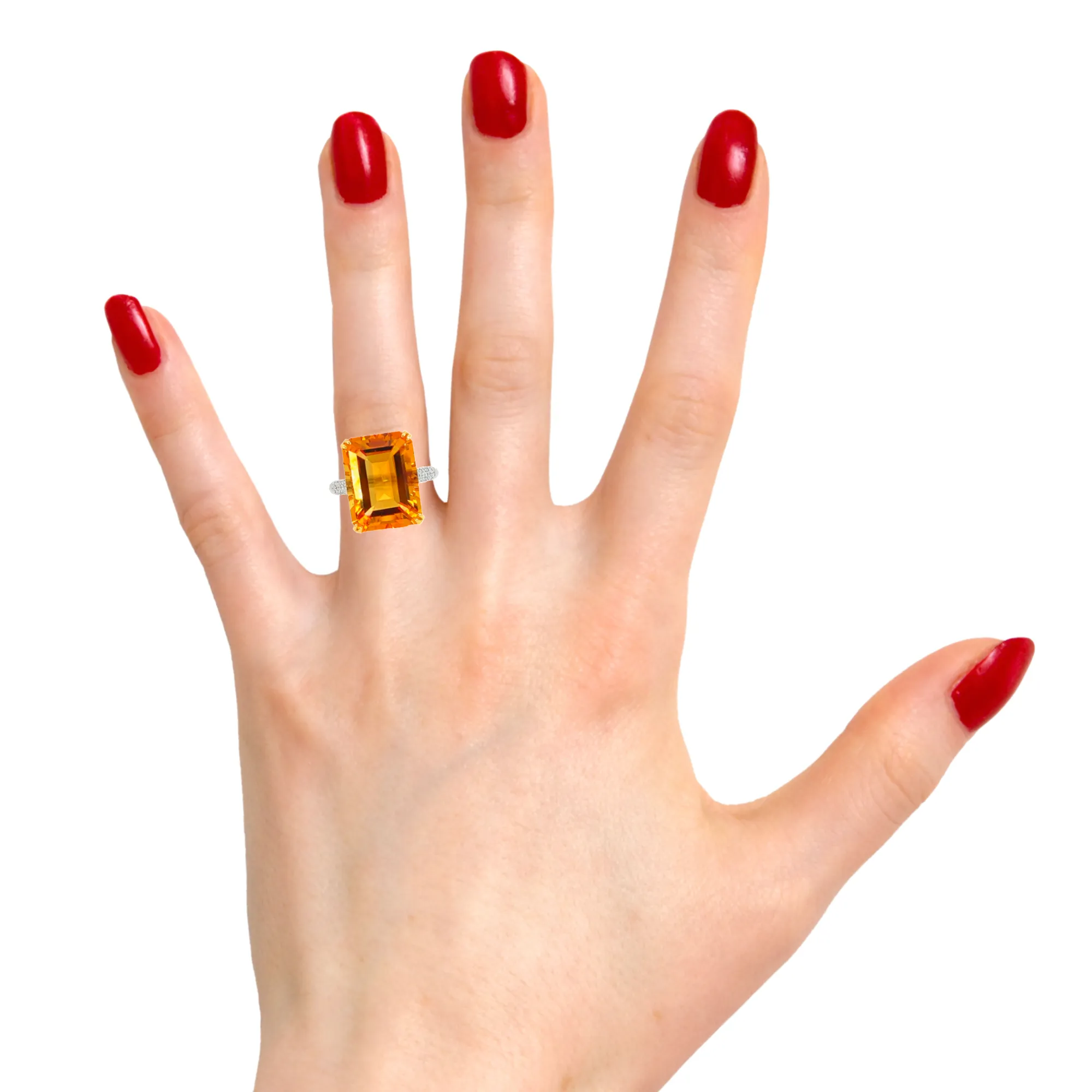 18kt Yellow and White Gold Citrine 11.8ct and Diamond ring
