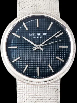 1970s Patek Philippe 18K WG 'Clou de Paris' (Ref. 3563 3) Blue Dial