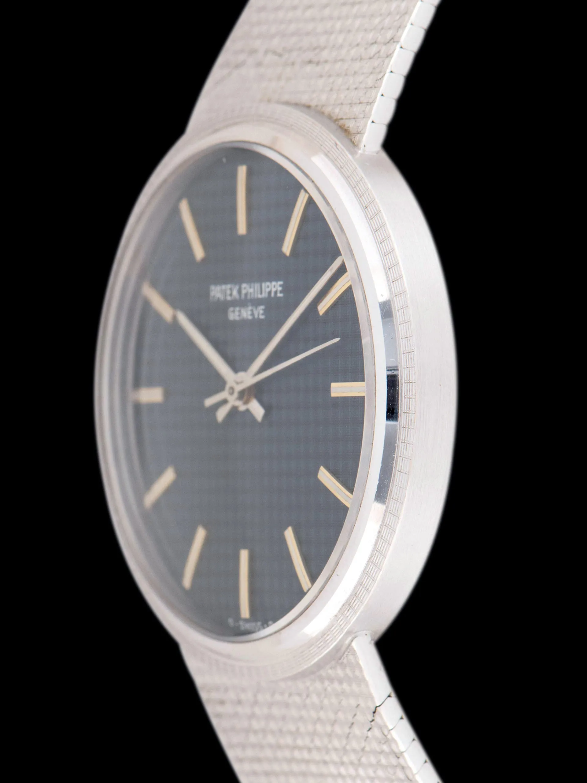 1970s Patek Philippe 18K WG 'Clou de Paris' (Ref. 3563 3) Blue Dial