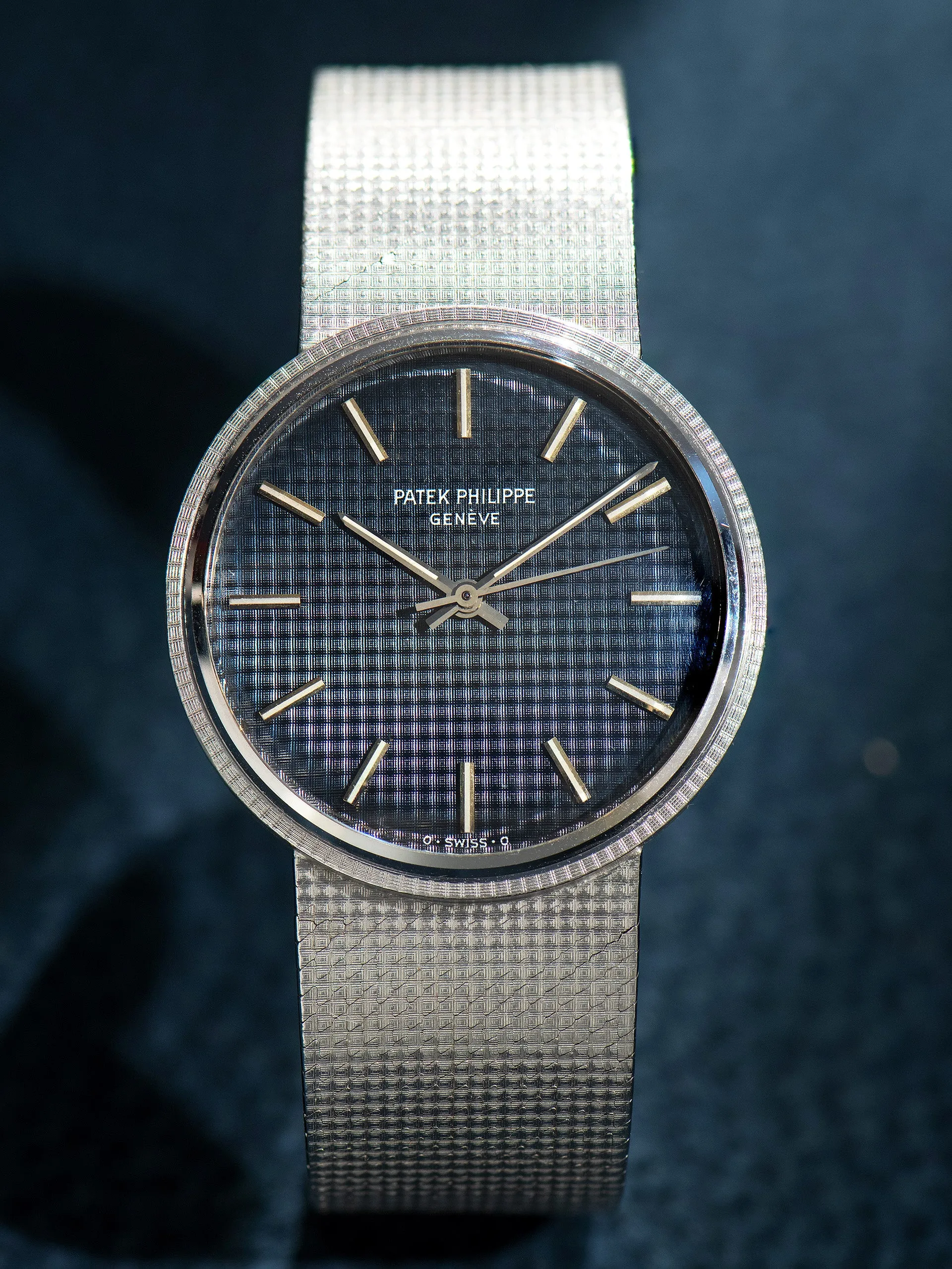 1970s Patek Philippe 18K WG 'Clou de Paris' (Ref. 3563 3) Blue Dial