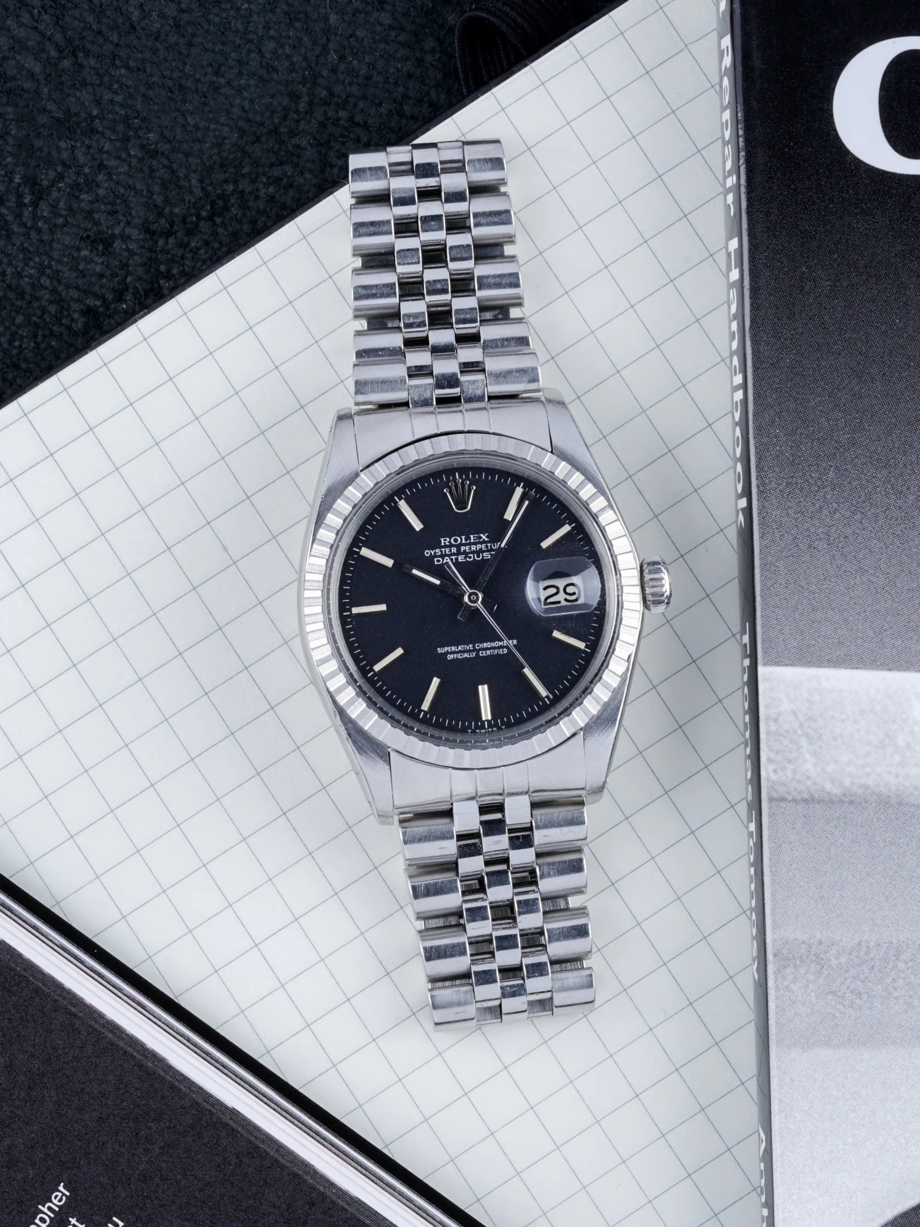 1973 Rolex Datejust (Ref. 1603) Non-Luminous Black "Confetti Dial"
