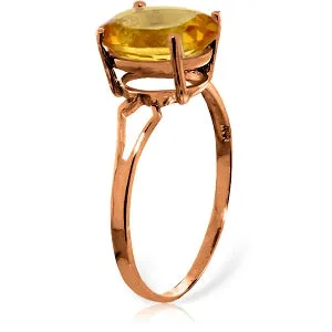 2.2 Carat 14K Solid Rose Gold Opulence Citrine Ring