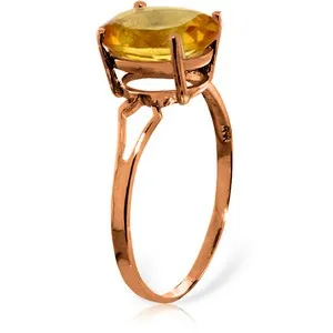 2.2 Carat 14K Solid Rose Gold Opulence Citrine Ring