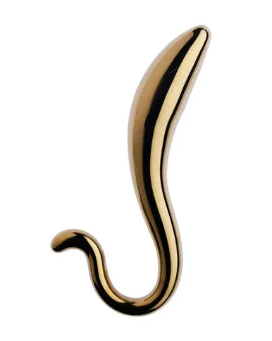 230465 - Lucent Aura Gold Glass Butt Plug - 7.2 Inch