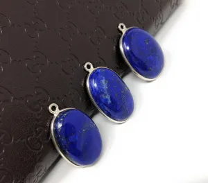 3 Pcs Lapis Lazuli Charms, Gemstone Charms, DIY Jewelry Making,