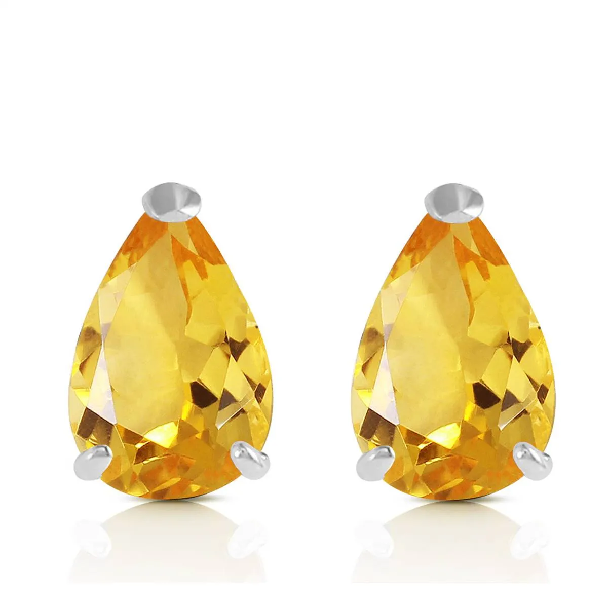 3.15 Carat 14K Solid White Gold Stand Still And Let Citrine Earrings