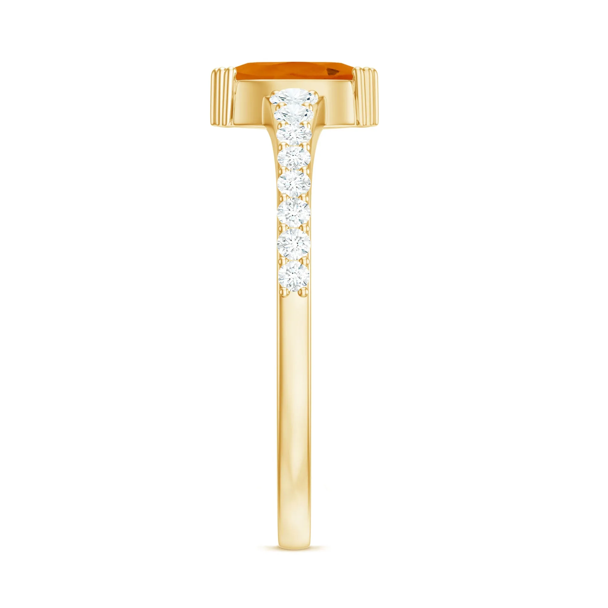 3/4 Carat Marquise Fire Opal Engagement Ring with Diamond