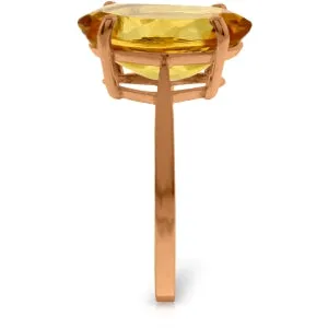 6 Carat 14K Solid Rose Gold Ring Natural Oval Citrine