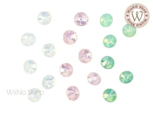 6mm 8mm Opal Round Rivoli Point Back Crystal - 5 pcs