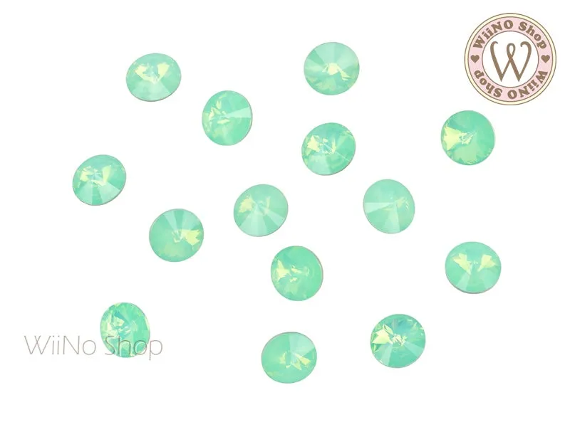 6mm 8mm Opal Round Rivoli Point Back Crystal - 5 pcs