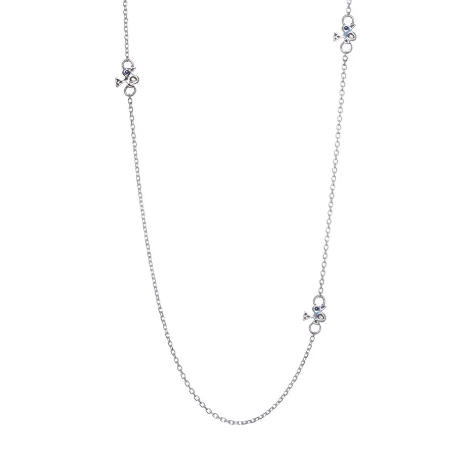 70% DISCOUNT   925 Sterling Silver Five Charm Bird Stacking Necklace with Amethyst, or Blue Sapphire