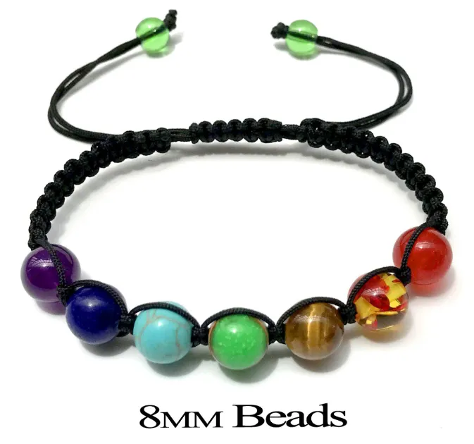 8mm natural stone amethyst seven-color rainbow 7 chakra bracelet treatment aura stone prayer balance bead bracelet