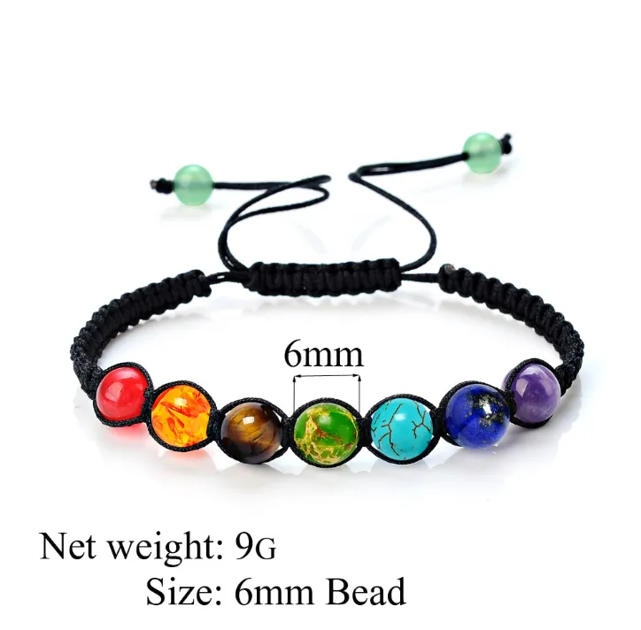 8mm natural stone amethyst seven-color rainbow 7 chakra bracelet treatment aura stone prayer balance bead bracelet
