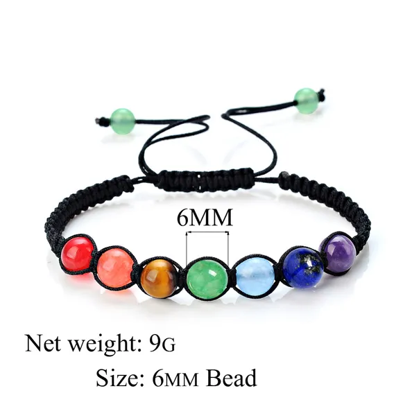 8mm natural stone amethyst seven-color rainbow 7 chakra bracelet treatment aura stone prayer balance bead bracelet