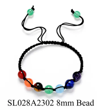8mm natural stone amethyst seven-color rainbow 7 chakra bracelet treatment aura stone prayer balance bead bracelet