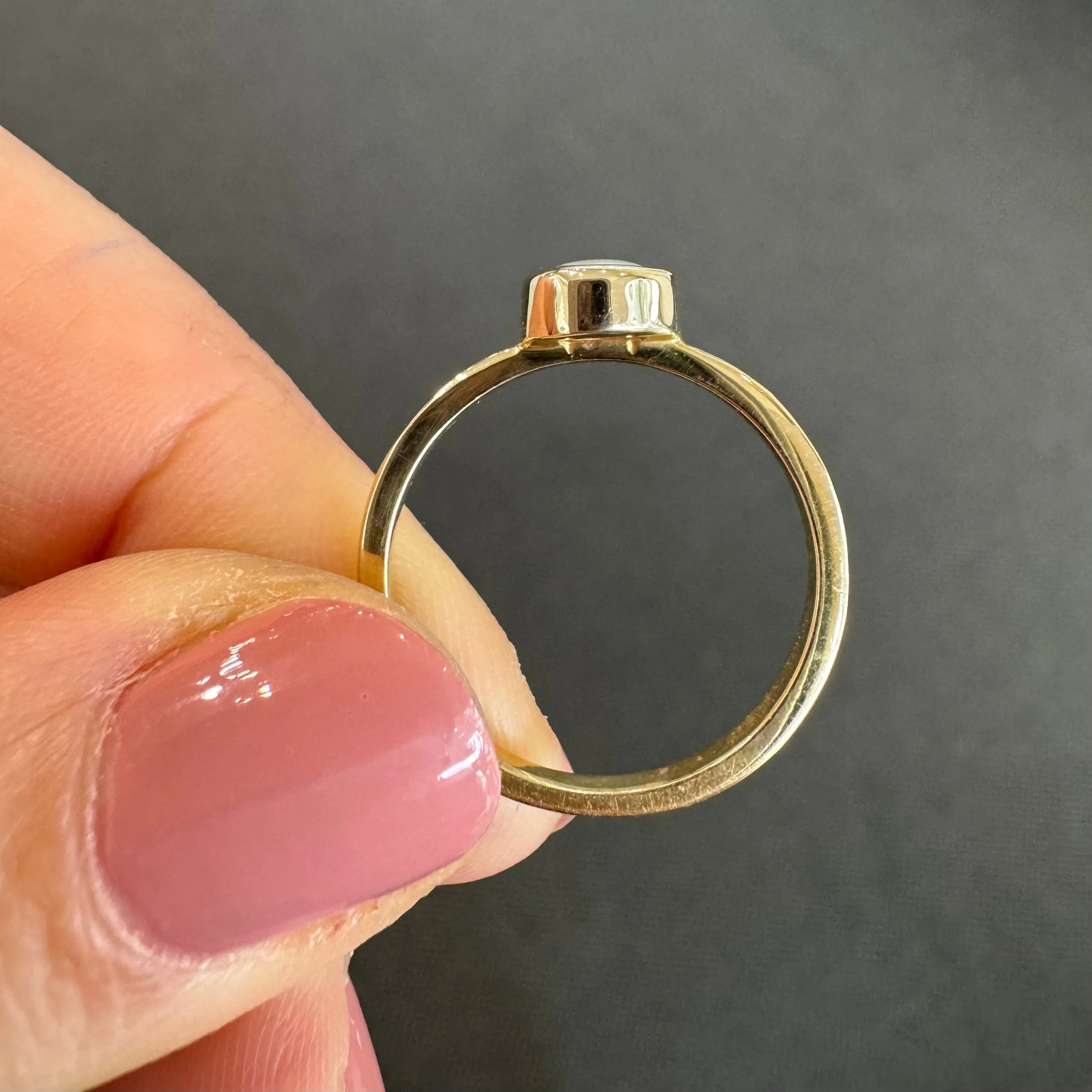 9ct Yellow Gold Solid Opal Bezel Ring